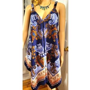 spaghetti strap flowy tank handkerchief tunic 1X